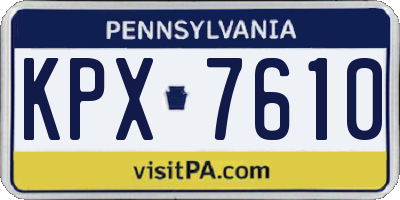 PA license plate KPX7610