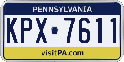PA license plate KPX7611