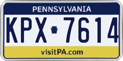 PA license plate KPX7614