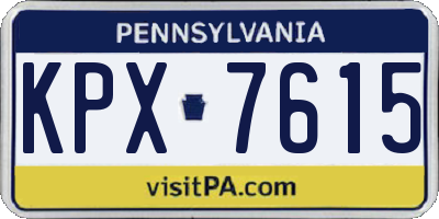 PA license plate KPX7615