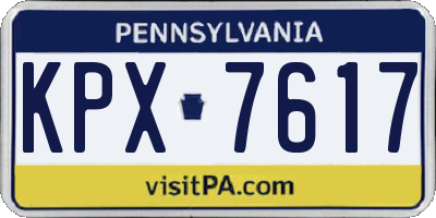 PA license plate KPX7617