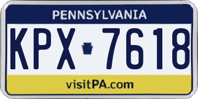 PA license plate KPX7618