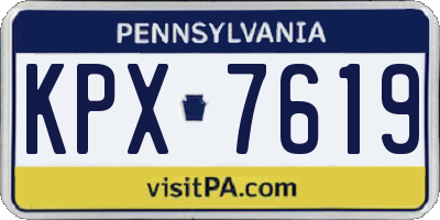 PA license plate KPX7619