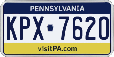 PA license plate KPX7620