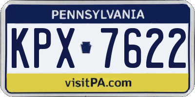 PA license plate KPX7622