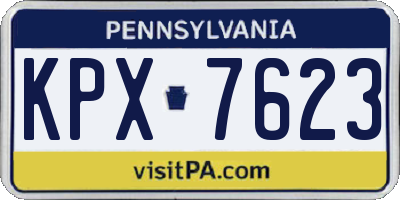 PA license plate KPX7623