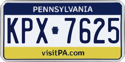 PA license plate KPX7625