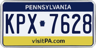 PA license plate KPX7628