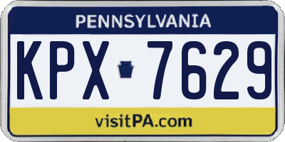 PA license plate KPX7629