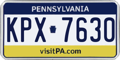 PA license plate KPX7630