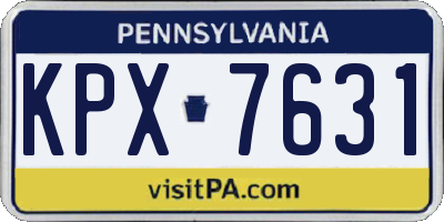 PA license plate KPX7631