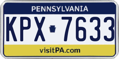 PA license plate KPX7633