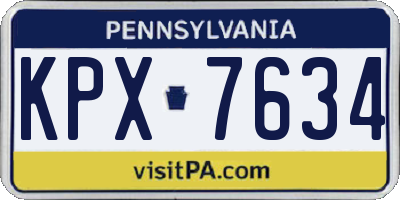 PA license plate KPX7634
