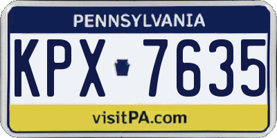 PA license plate KPX7635