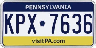PA license plate KPX7636