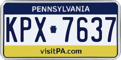 PA license plate KPX7637