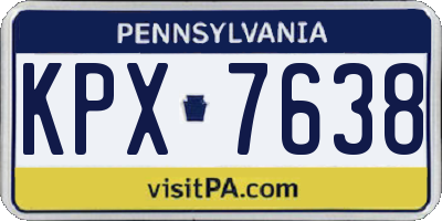 PA license plate KPX7638