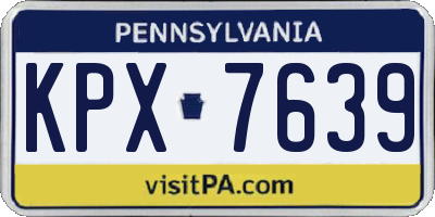 PA license plate KPX7639