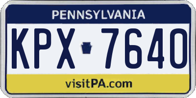 PA license plate KPX7640
