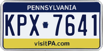 PA license plate KPX7641