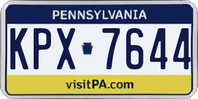 PA license plate KPX7644