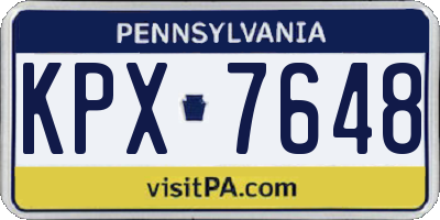 PA license plate KPX7648