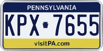 PA license plate KPX7655