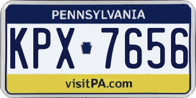 PA license plate KPX7656