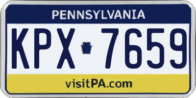 PA license plate KPX7659