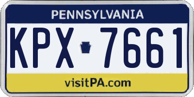 PA license plate KPX7661