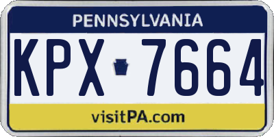 PA license plate KPX7664