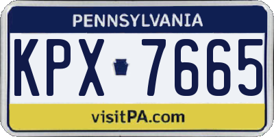 PA license plate KPX7665