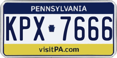 PA license plate KPX7666