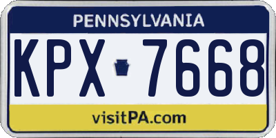PA license plate KPX7668