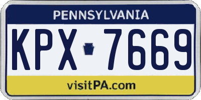 PA license plate KPX7669