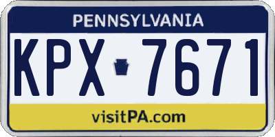 PA license plate KPX7671
