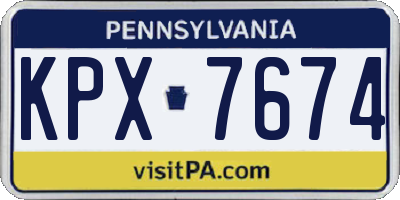 PA license plate KPX7674