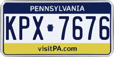 PA license plate KPX7676