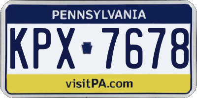 PA license plate KPX7678