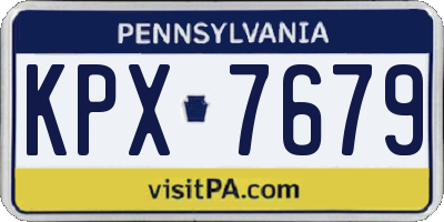 PA license plate KPX7679