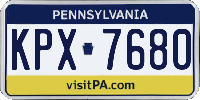 PA license plate KPX7680