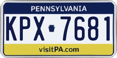 PA license plate KPX7681