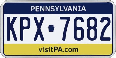 PA license plate KPX7682