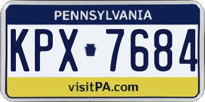 PA license plate KPX7684