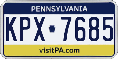 PA license plate KPX7685