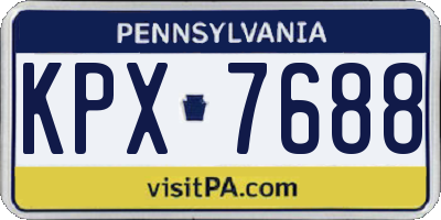 PA license plate KPX7688