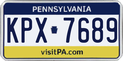 PA license plate KPX7689