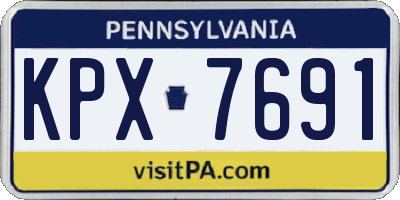 PA license plate KPX7691