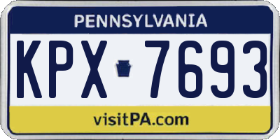 PA license plate KPX7693