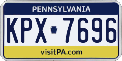 PA license plate KPX7696